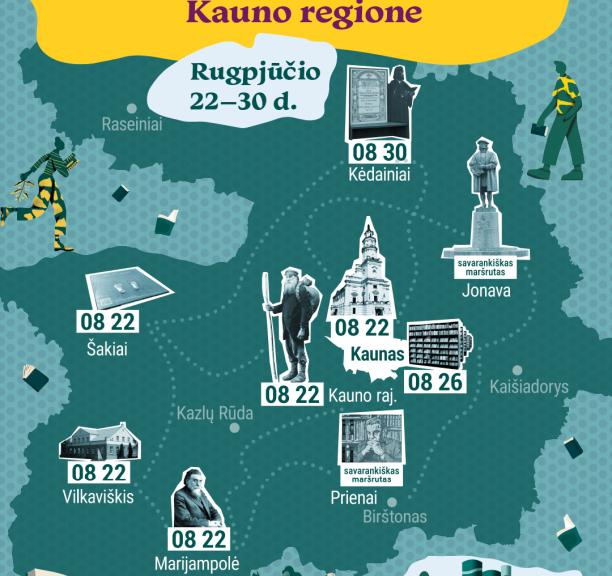 Leiskis į literatūrinius maršrutus Kauno regione