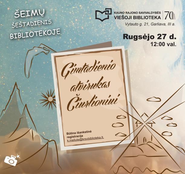 Šeimų šeštadienis bibliotekoje: gimtadienio atvirukas Čiurlioniui