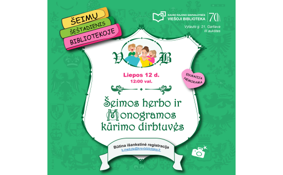 Šeimų šeštadienis bibliotekoje: šeimos herbo ir monogramos kūrimo dirbtuvės
