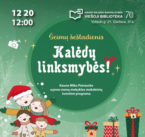 Šeimų šeštadienis bibliotekoje: Kalėdų linksmybės!