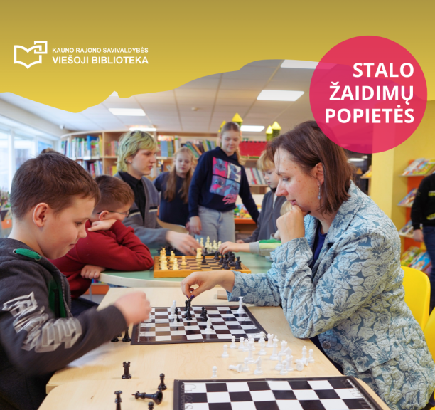 Stalo žaidimų popietės bibliotekoje